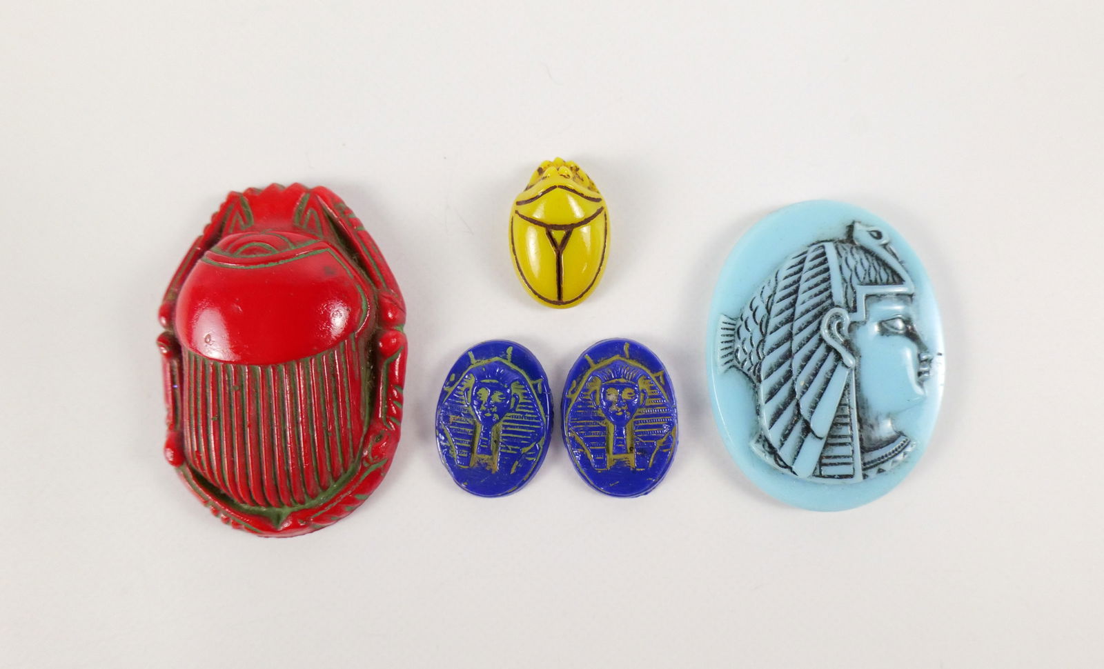 1920s/30s Egyptian Revival Czech Glass Cabochons (1 of 6)