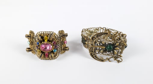 Pair of Art Deco Brass Bracelets