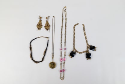 Group of Art Deco Brass Jewelry