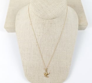 14K Fine Rope Chain and Gold Filled Dove Pendant