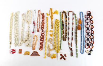 Mixed Group of Celluloid and Bakelite Jewelry