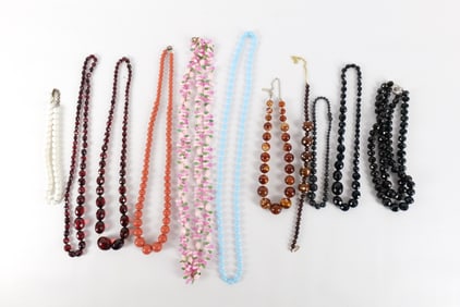 11 Mixed Plastic Bead Necklaces