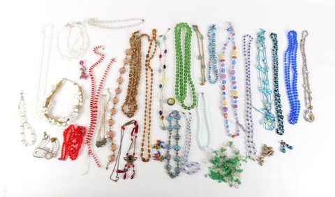 Large Group of Glass Bead Jewelry