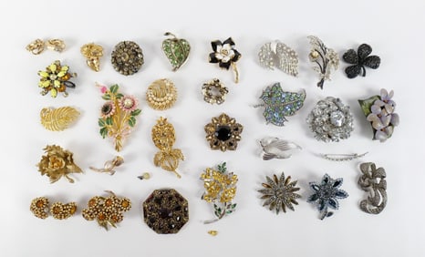 Large Group of Vintage Brooches
