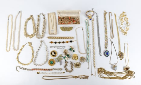 Large Group of Vintage Costume Jewelry