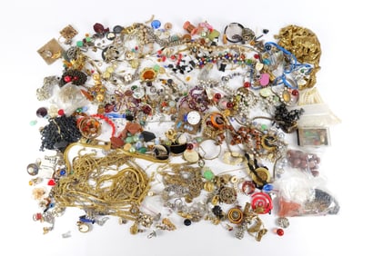 Very Large Lot of Vintage Jewelry and Crafting Items