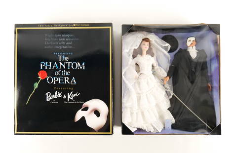 Barbie and Ken Phantom of the Opera Doll Set: Barbie and Ken Phantom of the Opera Doll Set. Barbie as Christine and Ken as The Phantom of the Opera. Specially Designed for FAO Schwarz. New in Box. All invoices must be paid within 24 hours of the
