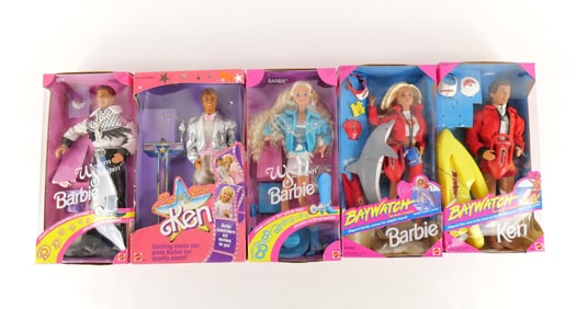 Lot of 5 Barbie Dolls