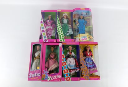 Lot of 7 Barbie Dolls