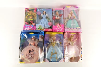 Lot of 7 Barbie Dolls