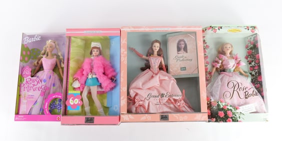 Lot of 4 Barbie Dolls