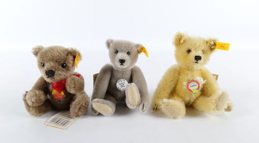 Lot of 3 Mohair Steiff Bears