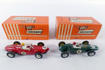 Lot of 2 Vintage VIP Raceways Formula 1 Slot Cars