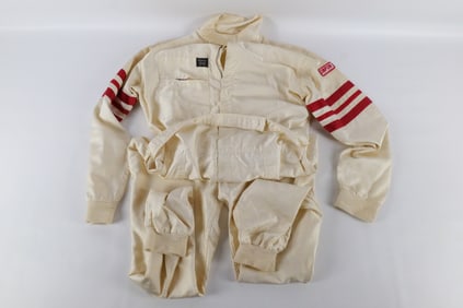 Vintage Simpson Safety Equipment White Jumpsuit/ Racing Suit
