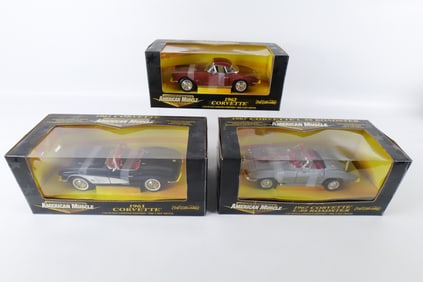 Lot of 3 American Muscle Corvette Diecast Cars