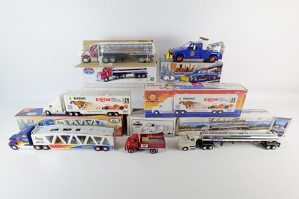 Lot of Tractor Trailer Car Carriers and Gas Trucks