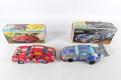 Lot of 2 Tin Litho Battery Operated Cars