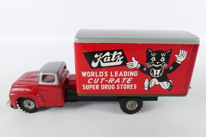 Vintage Tin Litho Katz Drug Stores Friction Truck