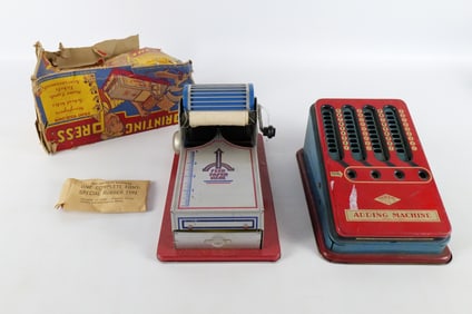 Lot of 2 Vintage Tin Litho Toys