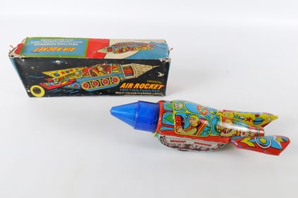 Vintage Tin Litho Friction Air Rocket