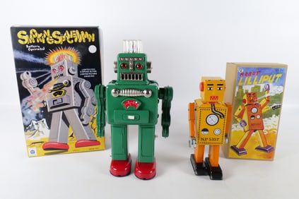 Lot of 2 Tin Litho Robots