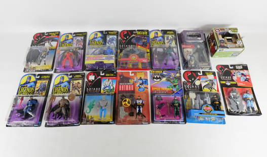 Large Lot of Batman Action Figures: Large Lot of Batman Action Figures. Including (5) Kenner Legends of Batman :Viking Batman, Knightquest Batman, Cyborg Batman, Flightpak Batman, and Future Batman, (5) Kenner Animated Series Action Fig