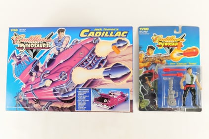 Lot of 2 Tyco Cadillac's and Dinosaurs Toys