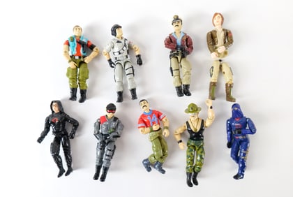 Lot of 9 Vintage GI Joe's Action Figures
