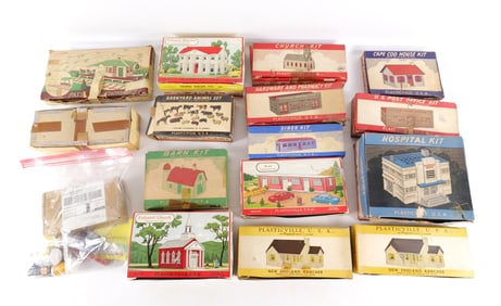 Large Lot of HO Scale Plastic Ville