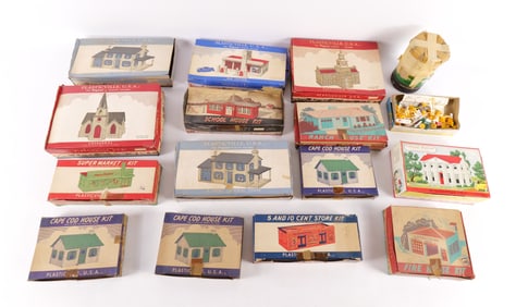 Large Lot of HO Scale Plastic Ville