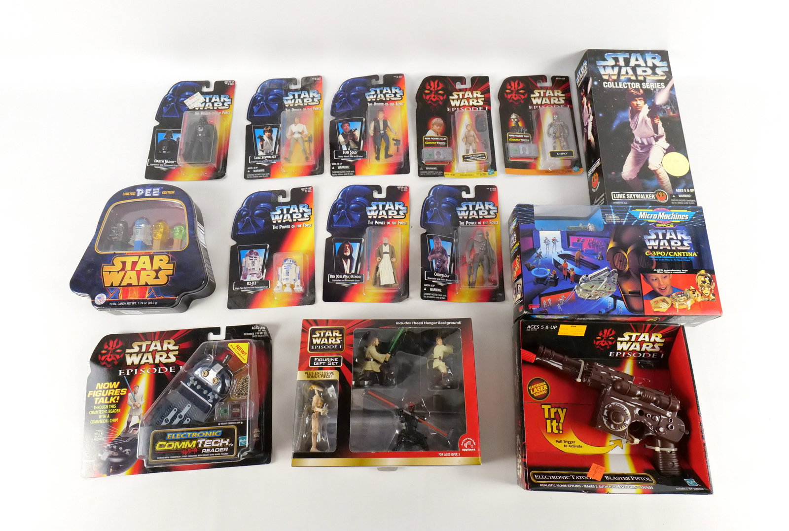 Lot of Star Wars Action Figures: Lot of Star Wars Action Figures. Including Episode 1, Micro Machines, The Power of the Force and More. All sealed in package. All invoices must be paid within 24 hours of the sale. We offer multiple s