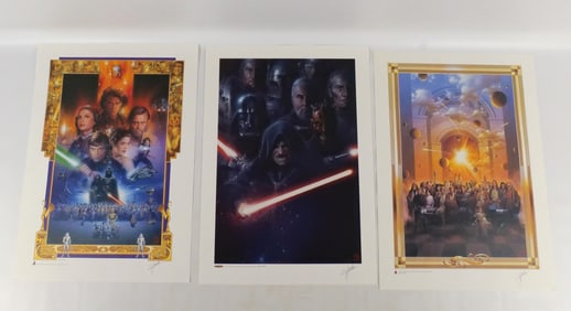 Lot of 3 Star Wars Limited Edition Lithographs - Tsuneo Sando
