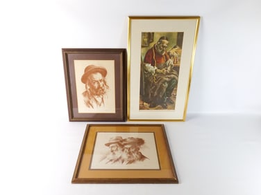 Lot of 3 Judaica Lithographs by Itshak Holtz