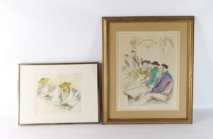 Lot of 2 Judaica Engravings by Ira Moskowitz