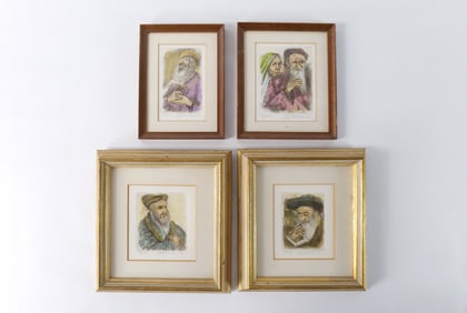Lot of 4 Judaica Engravings by Ira Moskowitz