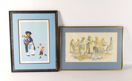 Lot of 2 Pieces of Judaica Art