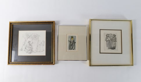 Group Lot of 3 Pieces of Judaica Art