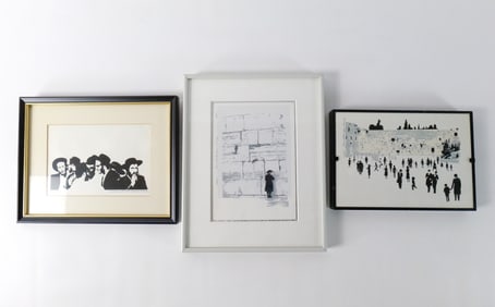 Lot of 3 Judaica Prints by Stanley Handelman