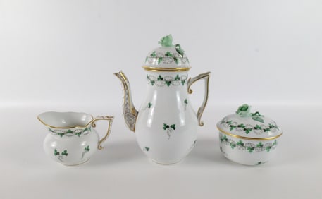 Herend 3 Piece Parsley Tea Set