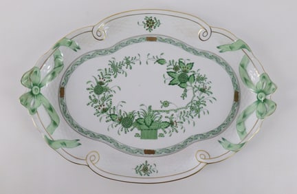 Herend Indian Basket Oval Platter/Serving Tray