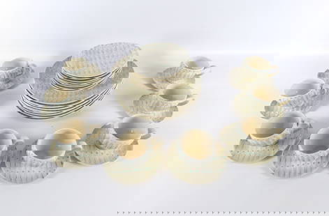 Red Wing Pottery Dessert Set - Northern Lights - 32 Pieces: Red Wing Pottery Dessert Set - Northern Lights - 32 Pieces. Set includes (8) Dinner Plates, (8) Bread Plates, (8) Cups and (8) Saucers - One saucer has a chip. All invoices must be paid within 24