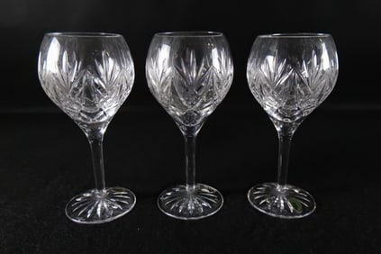 Lot of 3 Waterford Wine Glasses
