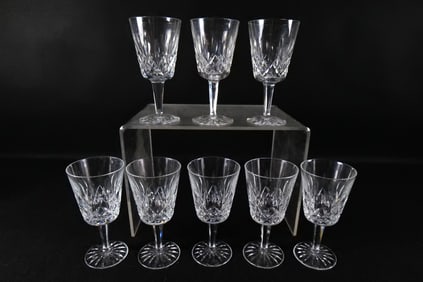 Lot of 8 Waterford Water Goblets