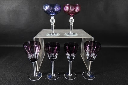 Group Lot of Cut to Clear Stemware