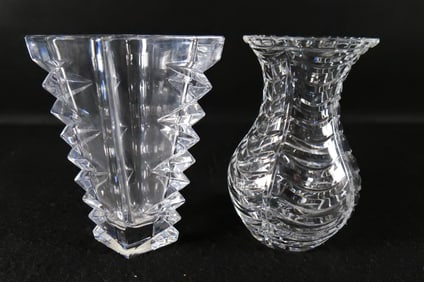Lot of 2 Cut Glass Vases