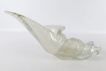 Vintage Murano Glass Oversized Conch Shell Center Vase