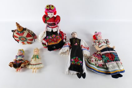 Group Lot of European Folk Art Dolls