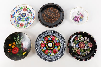Group Lot of Handpainted European Cabinet Plates