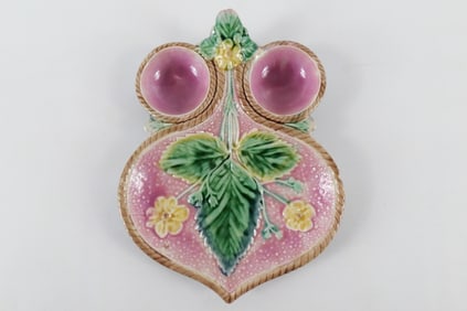 Early Majolica Strawberry Dish