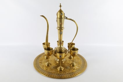 Brass Middle Eastern/Indian Tea Set